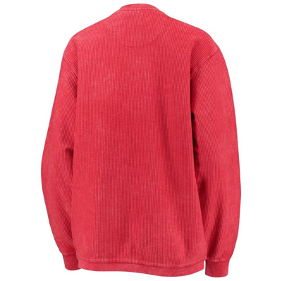 Shop Pressbox Red Northeastern Huskies Comfy Cord Vintage Wash Basic Arch Pullover Sweatshirt