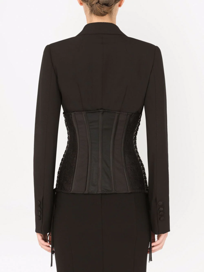 Dolce & Gabbana Tie-detail Bodice-panel Blazer In Black