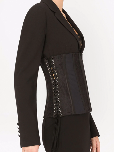 Dolce & Gabbana Tie-detail Bodice-panel Blazer In Black