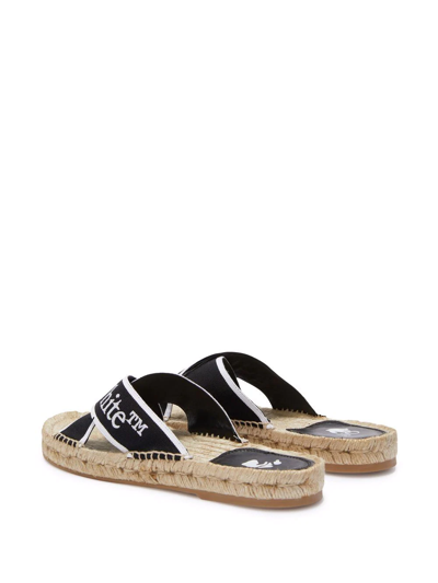 Shop Off-white Crisscross Espadrille Sandals In Black