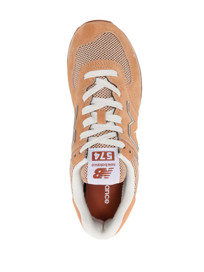 Shop New Balance 574 Low-top Sneakers In Orange