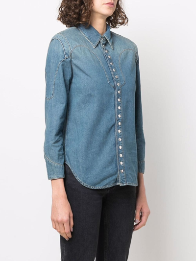 Zadig & Voltaire Thelmus Long-sleeve Denim Shirt In Blau