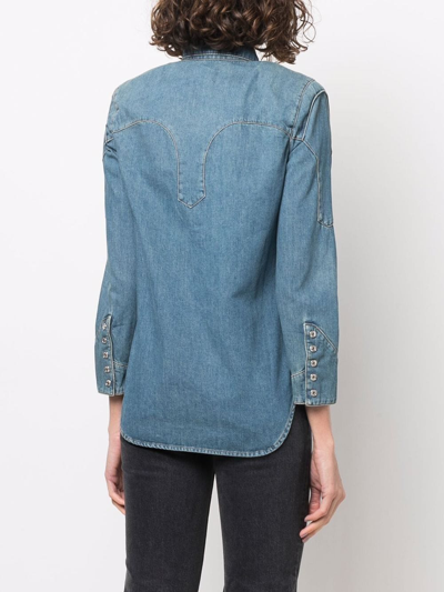 Zadig & Voltaire Thelmus Long-sleeve Denim Shirt In Blau