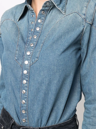 Zadig & Voltaire Thelmus Long-sleeve Denim Shirt In Blau