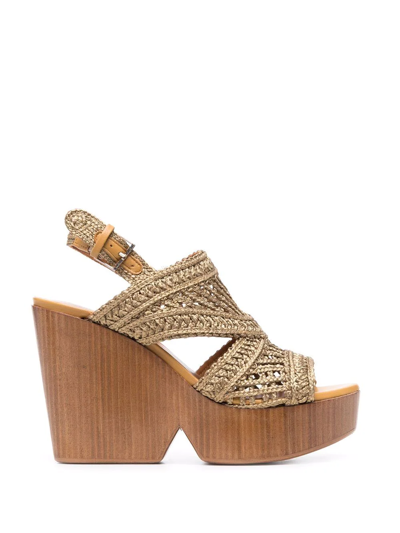 Shop Clergerie Didyresine Platform Crochet Sandals In Brown