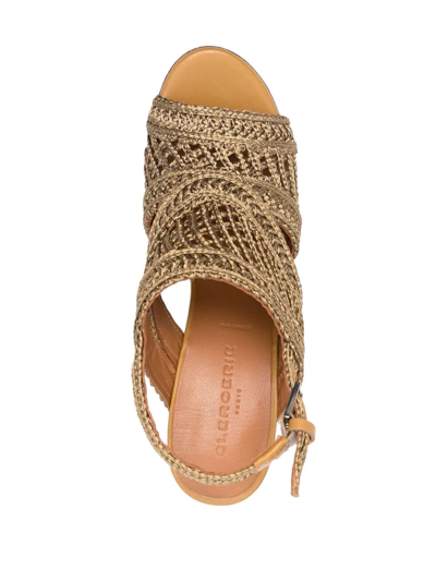 Shop Clergerie Didyresine Platform Crochet Sandals In Brown