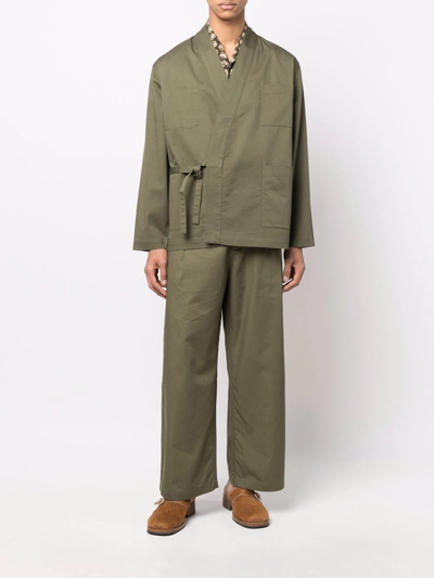 Universal Works Patch-pocket Worker Jacket In Grün