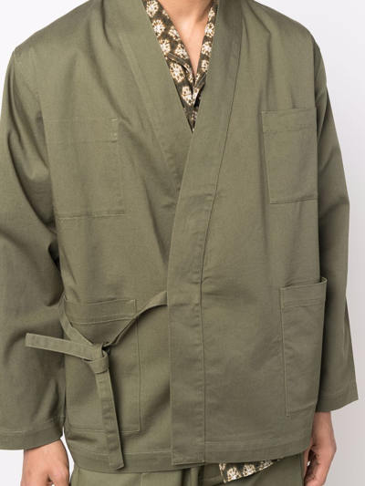 Universal Works Patch-pocket Worker Jacket In Grün