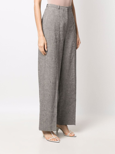 Shop Totême Houndstooth High-waisted Trousers In Neutrals