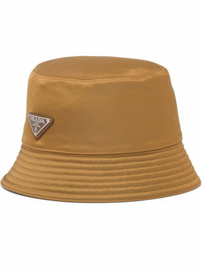 Shop Prada Re-nylon Bucket Hat In Braun