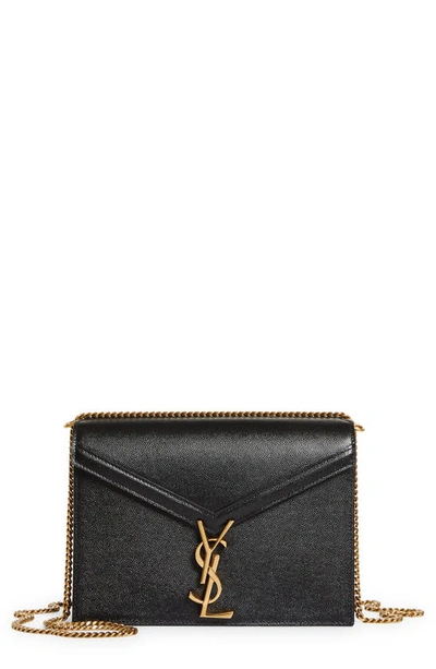 Shop Saint Laurent Cassandra Leather Shoulder Bag In Nero
