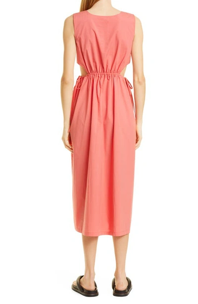 Shop Rails Yvette Cutout Organic Cotton Blend Midi Dress In Spiced Coral