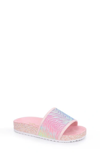 Shop Yosi Samra Slide Sandal In Rainbow Zebra Glit