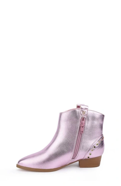 Shop Yosi Samra Miss Dallas Studded Boot In Light Pink Metallic