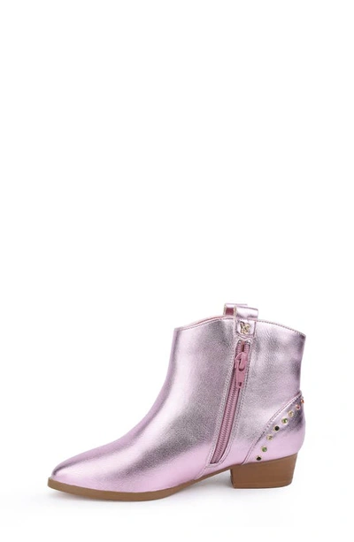 Yosi Samra Miss Dallas Studded Boot In Light Pink Metallic