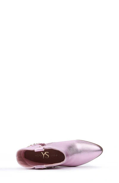 Yosi Samra Miss Dallas Studded Boot In Light Pink Metallic