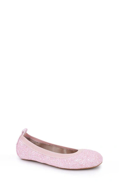 Shop Yosi Samra Miss Samara Ballet Flat In Light Pink Glitter