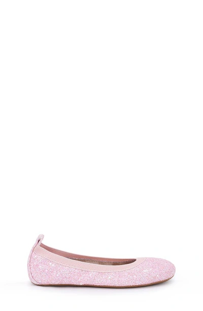 Shop Yosi Samra Miss Samara Ballet Flat In Light Pink Glitter