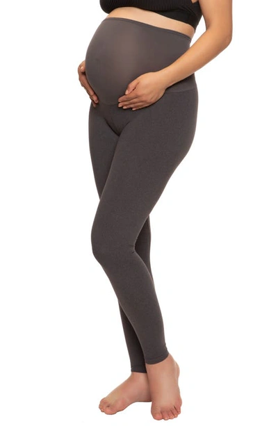 Shop Felina 2-pack Maternity Leggings In Charcoal Heather/ Navy