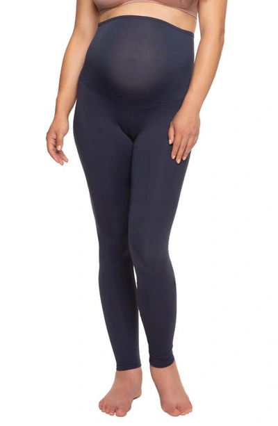 Shop Felina 2-pack Maternity Leggings In Charcoal Heather/ Navy