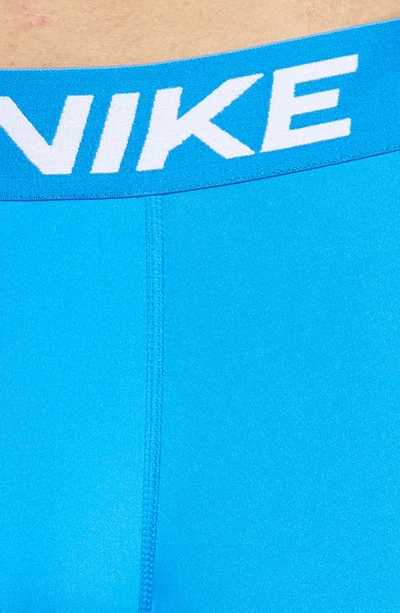 Shop Nike 3-pack Dri-fit Essential Long Leg Boxer Briefs In Photo Blue/ Dark Grey/ Black
