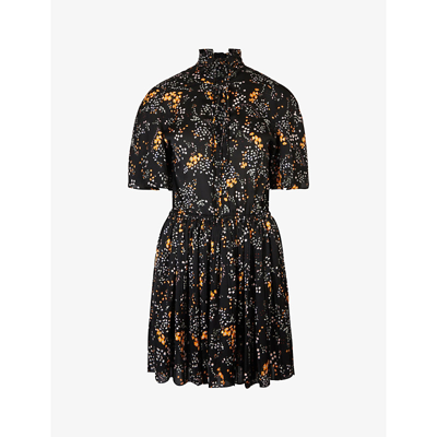 Shop Zadig & Voltaire Womens Noir Roza Spark Floral-print Crepe Mini Dress S