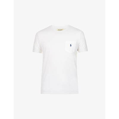 Shop Polo Ralph Lauren Slim-fit Cotton-jersey T-shirt In White