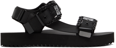 Shop Versace Jeans Couture Black Fondo Arizona Sandals In E899 Black
