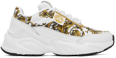 Versace Jeans Couture Chunky Barrocco-print Sneakers In Eg03 White/gold
