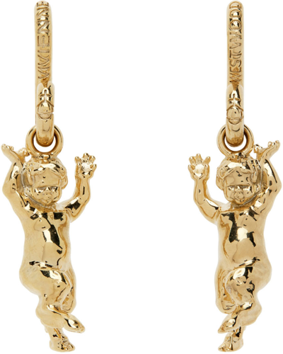 Shop Vivienne Westwood Gold Anglo Satyr Earrings