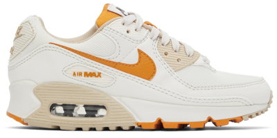 Shop Nike Off-white & Orange Air Max 90 Se Sneakers In Phantom/light Curry-