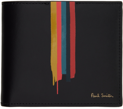Shop Paul Smith Black Painted Stripe Bifold Wallet In 79 Blacks