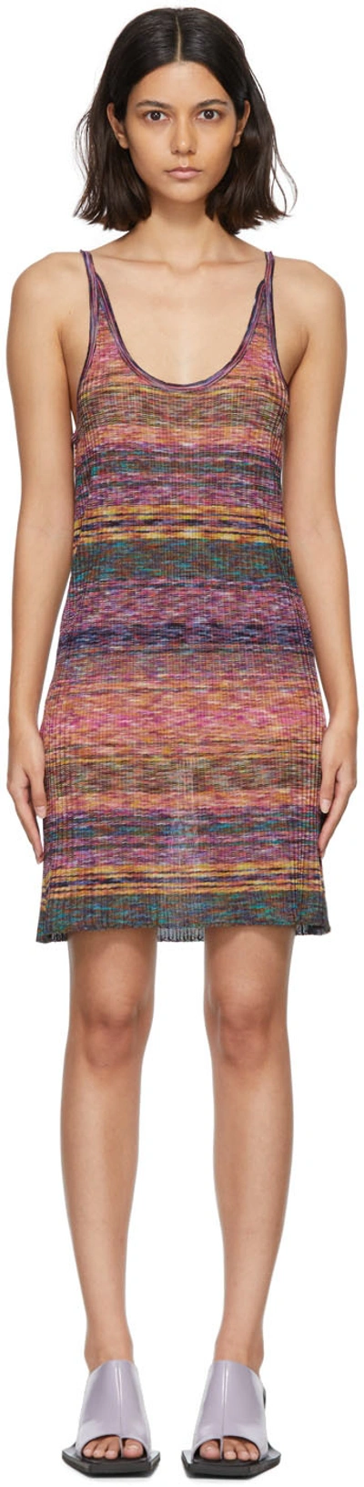 Shop Marques' Almeida Multicolor Viscose Mini Dress In Multi Stripe