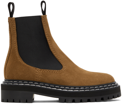 Shop Proenza Schouler Brown Lug Sole Chelsea Boots In 14022 Almon