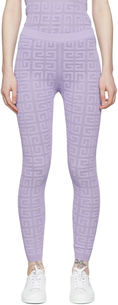 Shop Givenchy Purple 4g Leggings In 541