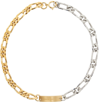 Shop In Gold We Trust Paris Gold & Silver Figaro Necklace