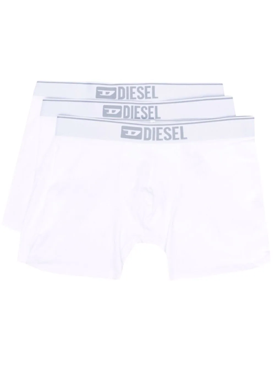 Shop Diesel Umbx-damien Boxer Briefs (pack Of Three) In White