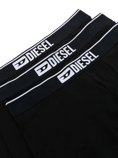Diesel Three-pack Black Umbx-sebastian Boxer Briefs In Black