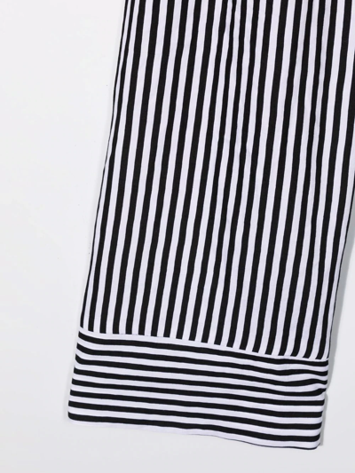 Shop Monnalisa Bow-detail Striped Jumpsuit In White