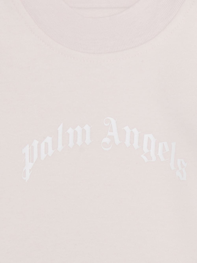 Shop Palm Angels Logo-print Cotton Romper In Pink