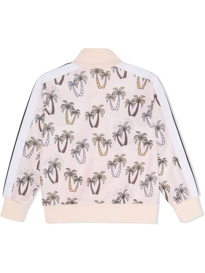 Palm Angels Palm Tree Print Zip-fastening Jacket In Pink