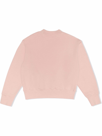 Shop Palm Angels Logo-print Cotton Sweatshirt In Pink