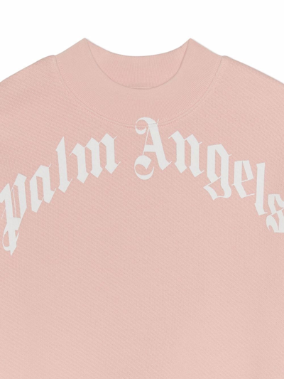 Shop Palm Angels Logo-print Cotton Sweatshirt In Pink