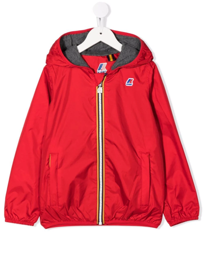 Shop K-way Zip-up Hooded Jacket In Red