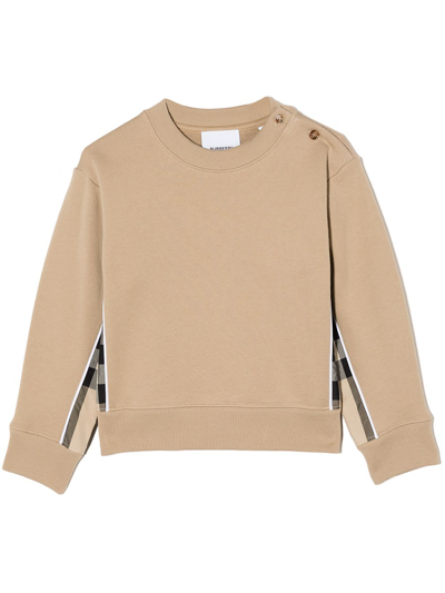 Burberry Vintage Check Panel Sweatshirt In Neutrals