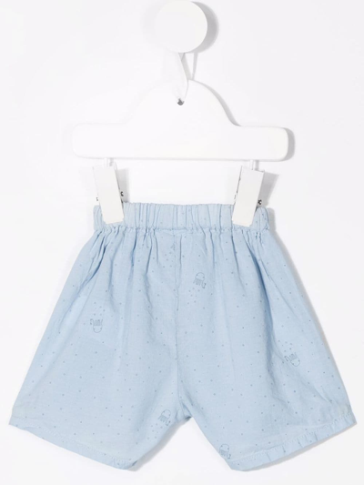 Shop Knot Octopus Cotton Shorts In Blue
