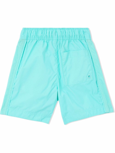 Shop Burberry Horseferry Motif Swim Shorts In Blue