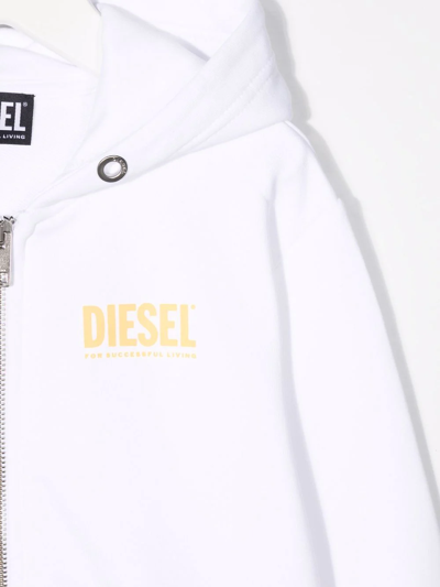 Shop Diesel Logo-print Hoodie In White