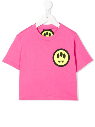 Shop Barrow Logo Crew-neck T-shirt In Pink