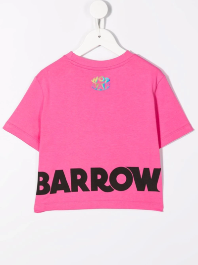 Shop Barrow Logo Crew-neck T-shirt In Pink